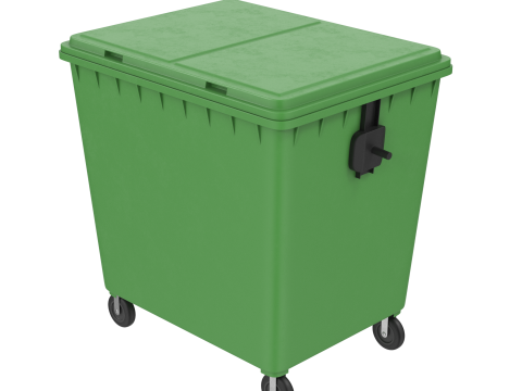 Wheeled Trash Bin 3D Model
