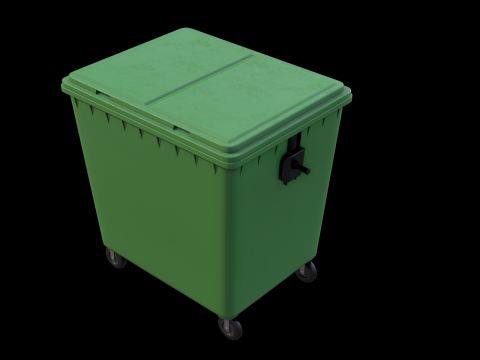 Wheeled Trash Bin Model 3D