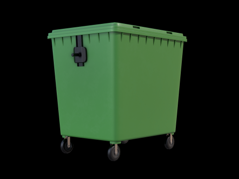 Wheeled Trash Bin Model 3D