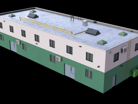 Industrial Building 3 3D Model