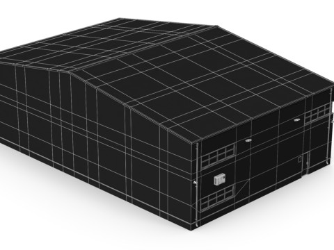 Green Industrial Building Model 3D