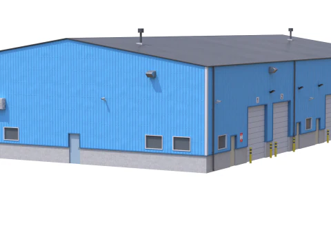 Edificio industriale 4 Modello 3D