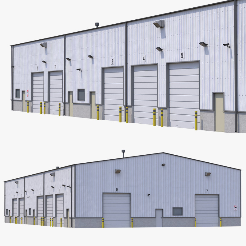 Industrial Building 5 Modelo 3D .c4d .max .obj .3ds .fbx .stl .blend