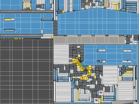 Industrial Building Blue 3D Модель