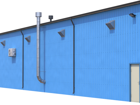Industrial Building 6 Blue 3D मॉडल