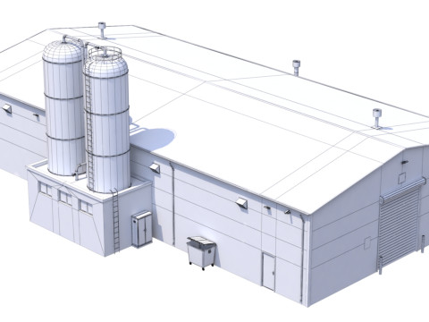 Industrial Building 6 Blue 3D मॉडल