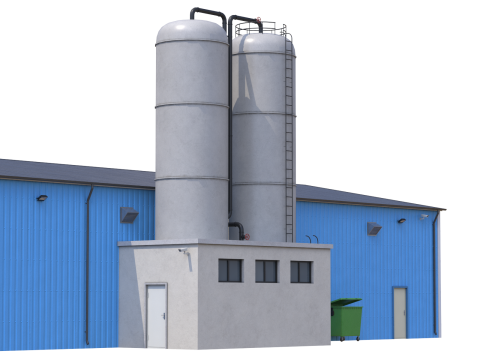 Industrial Building 6 Blue 3D मॉडल