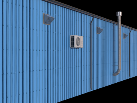Industrial Building 6 Blue 3D मॉडल