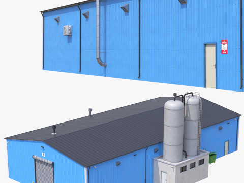 Industrial Building 6 Blue 3D 模型