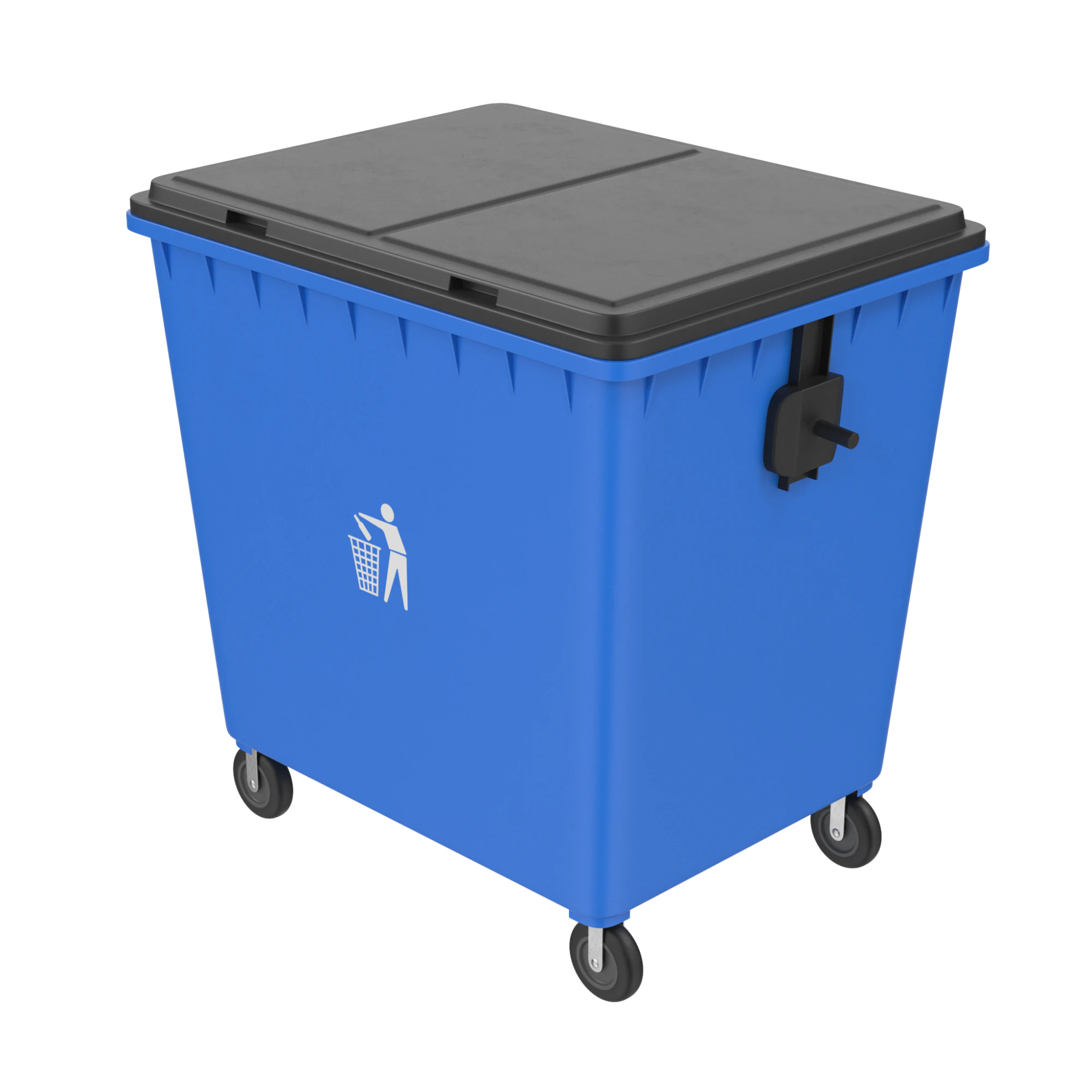 Blue Trash Bin 3D Model .c4d .max .obj .3ds .fbx .stl .blend 