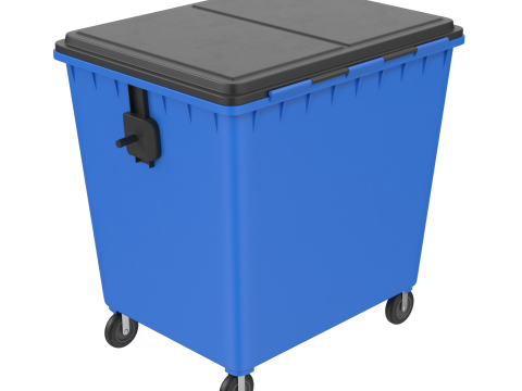 Blue Trash Bin 3Dモデル
