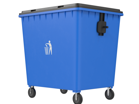 Blue Trash Bin 3Dモデル