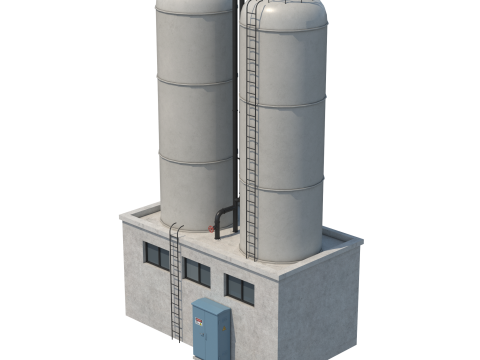 Industrial Silo Building 3D 模型