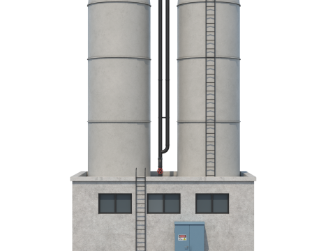 Industrial Silo Building 3D 模型