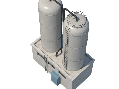 Industrial Silo Building 3D 模型