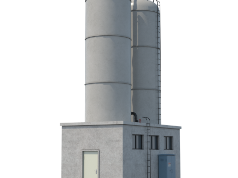 Industrial Silo Building 3D 模型