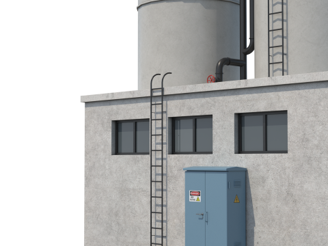 Industrial Silo Building 3D 模型