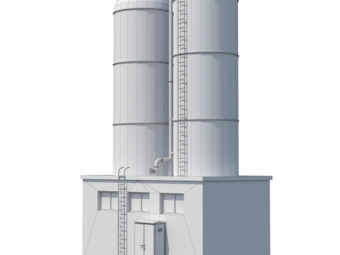 Industrial Silo Building 3D 模型
