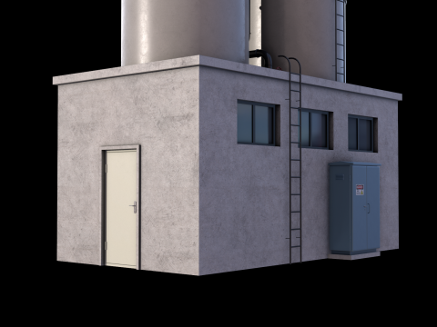 Industrial Silo Building 3D 模型