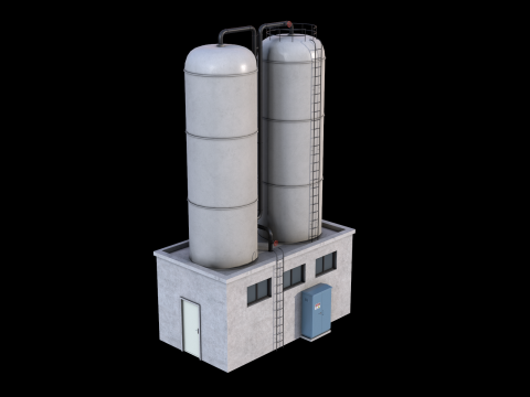 Industrial Silo Building 3D 模型
