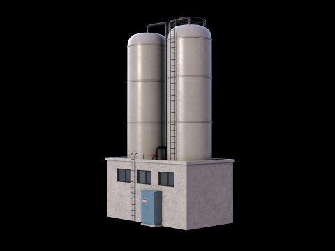 Industrial Silo Building 3D 模型