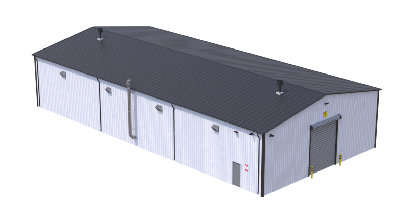 Industrial Building 7 3D 模型 .c4d .max .obj .3ds .fbx .stl .blend