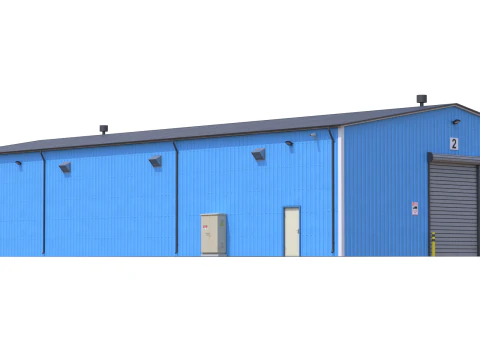 Industrial Building 7 Blue 3D Model