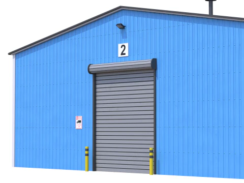 Industrial Building 7 Blue 3D Model