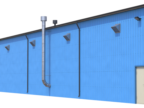 Industrial Building 7 Blue Modèle 3D