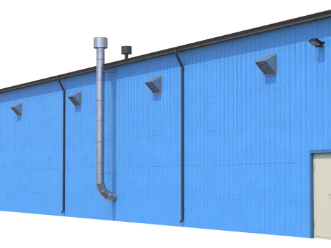 Industrial Building 7 Blue 3D Model