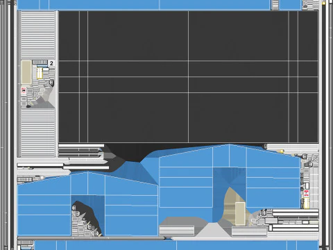 Industrial Building 7 Blue 3D Model