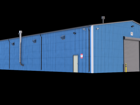 Industrial Building 7 Blue Modèle 3D