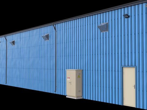 Industrial Building 7 Blue Modèle 3D