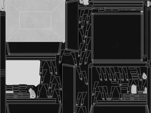 낮은 폴리 투광 조명 3D 모델