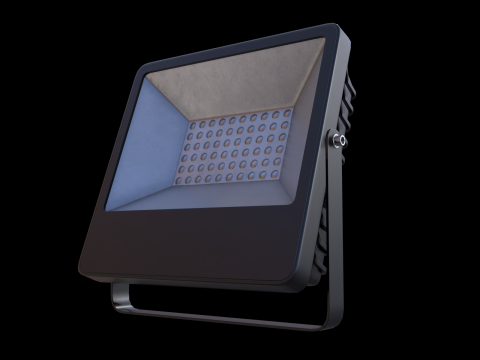 Low Poly Flood Light Modello 3D