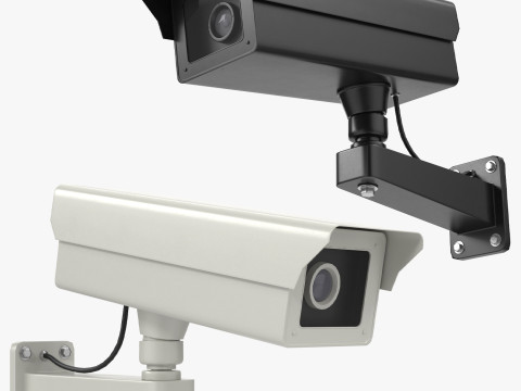 Low Poly PBR Security Camera Modello 3D