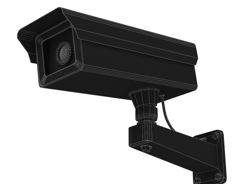 Low Poly PBR Security Camera Modello 3D