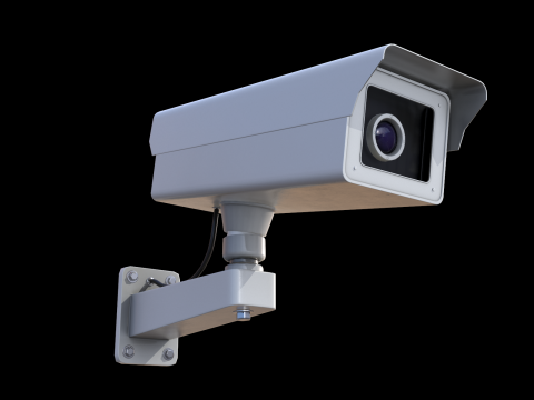 Low Poly PBR Security Camera Modello 3D