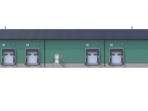 Industrial Building 8 Green 3D Model