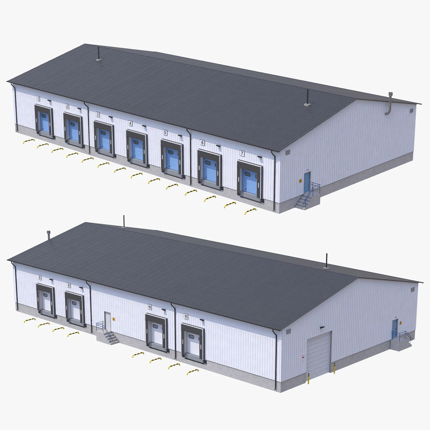 Industrial Building 8 3D Model .c4d .max .obj .3ds .fbx .stl .blend