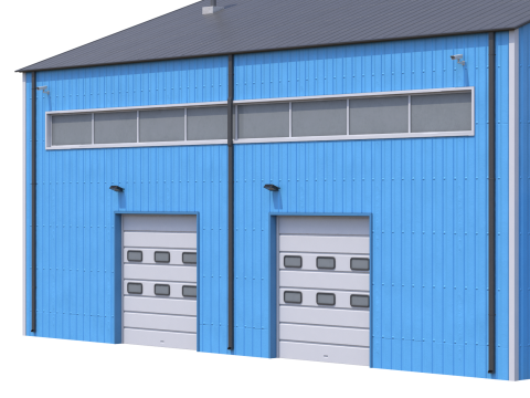Industrial Building 9 Blue Modelo 3D