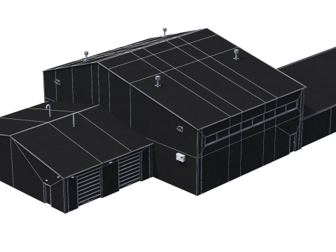 Industrial Building 9 Blue Modelo 3D