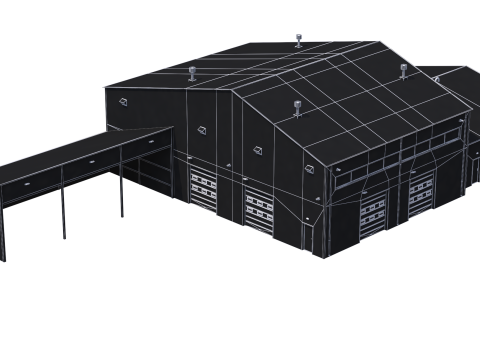 Industrial Building 9 Blue Modelo 3D