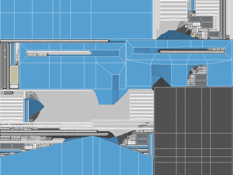 Industrial Building 9 Blue Modelo 3D