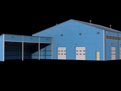 Industrial Building 9 Blue Modelo 3D