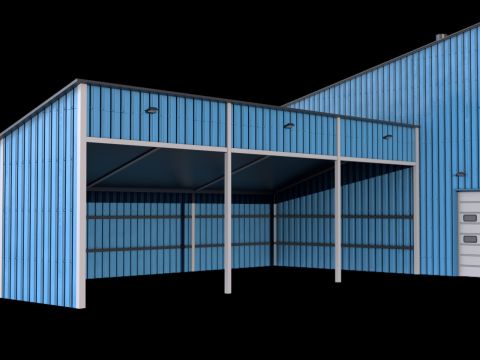 Industrial Building 9 Blue Modelo 3D