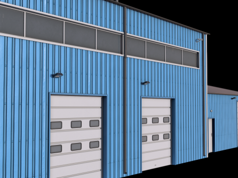 Industrial Building 9 Blue Modelo 3D