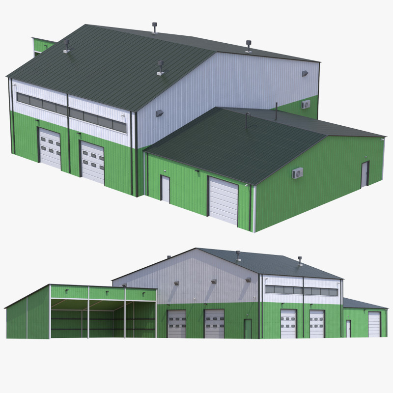 Apartment Building 9 Green 3D Model .c4d .max .obj .3ds .fbx .stl .blend 