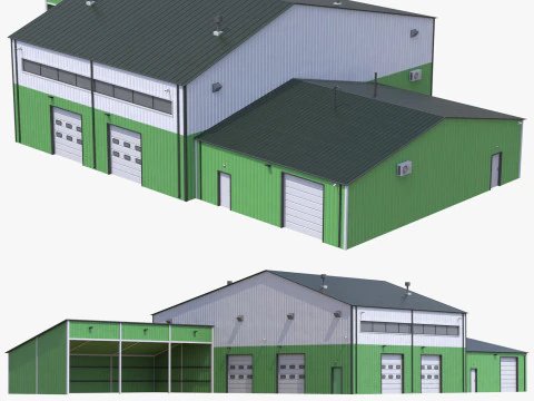 アパートメント 9 号棟 グリーン 3Dモデル