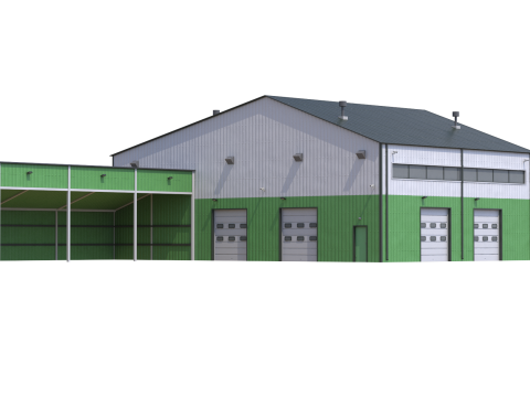 Apartment Building 9 Green 3D Model